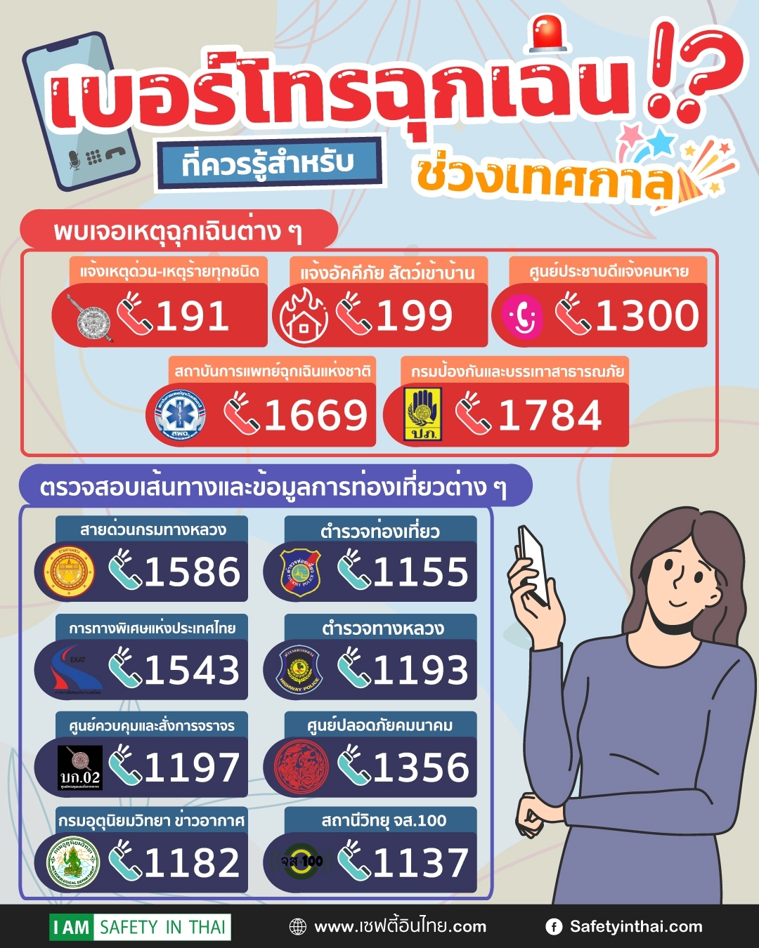 เบอร์โทรฉุกเฉินช่วงเทศกาล